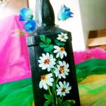 Hand-Painted Floral Bottle